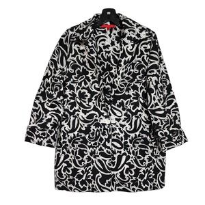 Shamask Black/White Print Cotton Button Front Jacket 1